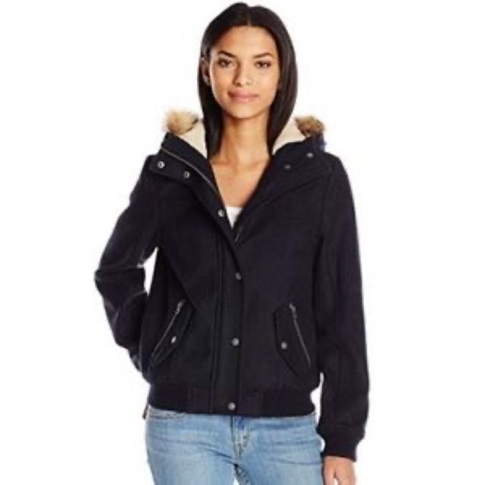 levi’s wool hooded bomber size large